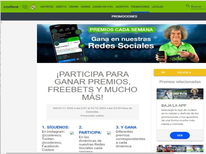 Participa en las redes sociales de Codere